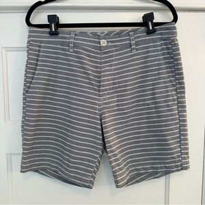 Bonobos - blue and white striped cotton chino shorts - 7 inch inseam